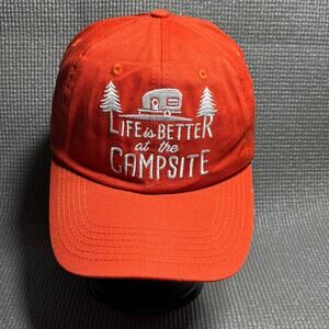 Camco Life Is Better at The Campsite Baseball Cap‎ Unisex One Size Red Outdoor